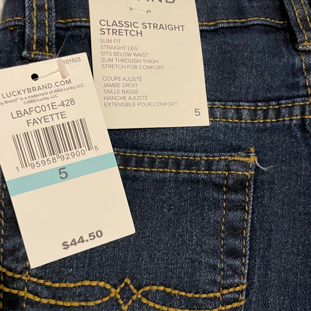 Lucky Brand 5 Pocket Straight Leg Stretch Denim Jeans - Picture 4 of 6